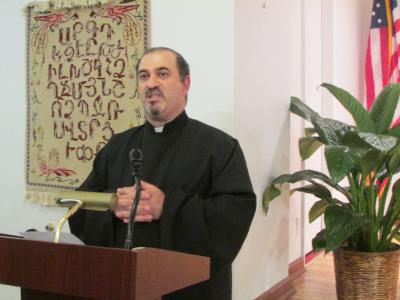 Rev. Fr. Mesrob Lakissian asked for a moment of silence in memory of Roupen Barsoumian, long time member of Hamazkayin of NY, who passed away on Friday, November 8, 2013