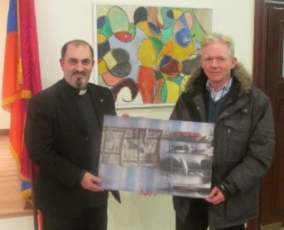 Mr. Puddifoot presented a photograph taken in one of the rural Armenian villages to the St. Illuminator's Cathedral
