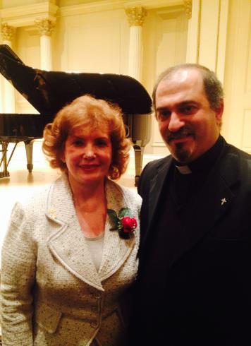 Rev. Fr. Mesrob Lakissian with Dr. Svetlana Amirkhanian, President and Founder of Direct Help for Armenian People